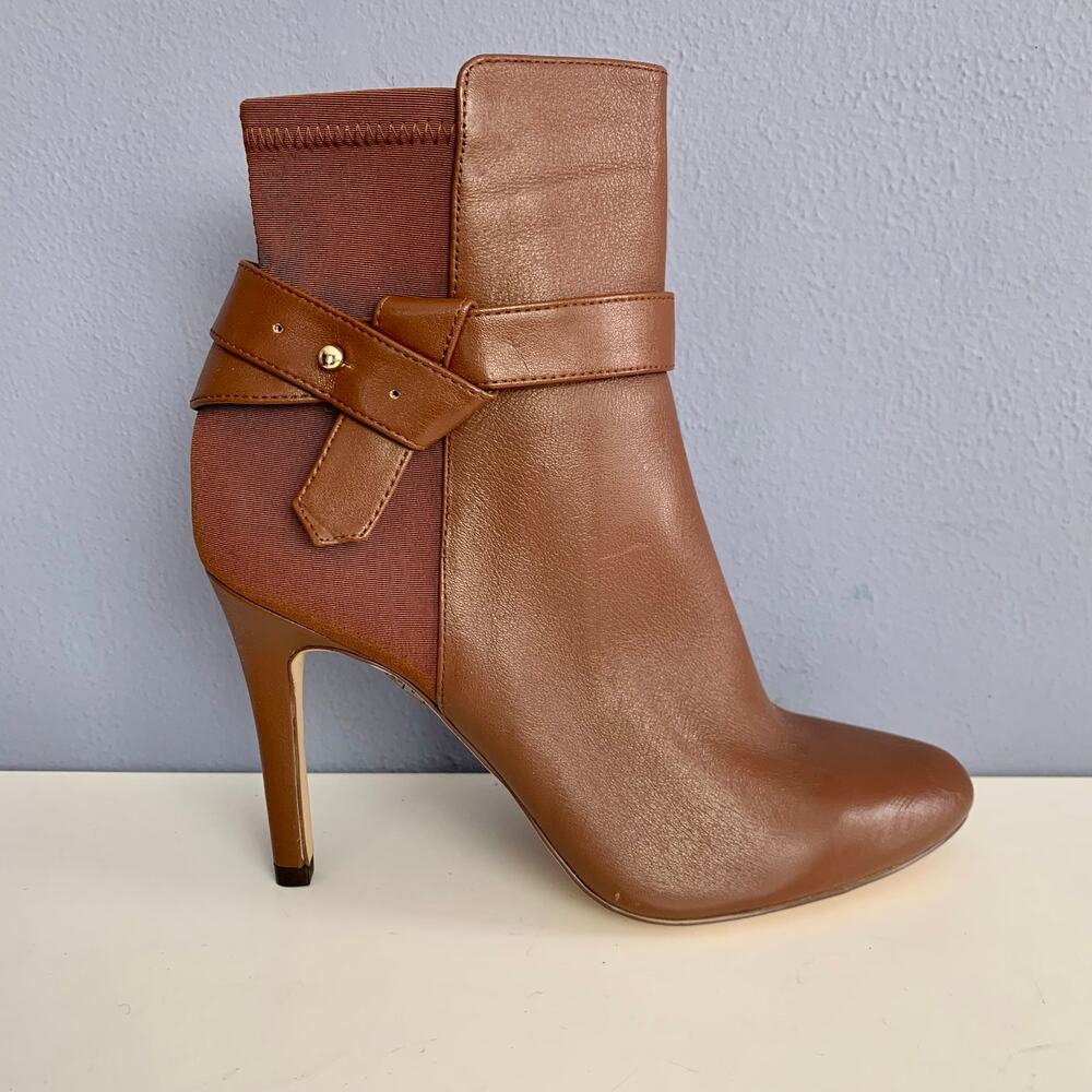 NWOT WHBM Brown Leather Heeled Boots Size 6